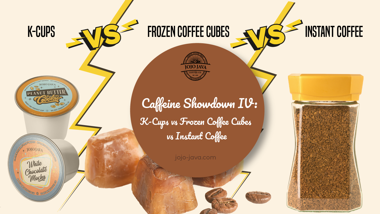 Caffeine Showdown IV: K-Cups vs. Instant Coffee vs. Frozen Coffee Cubes JOJO JAVA