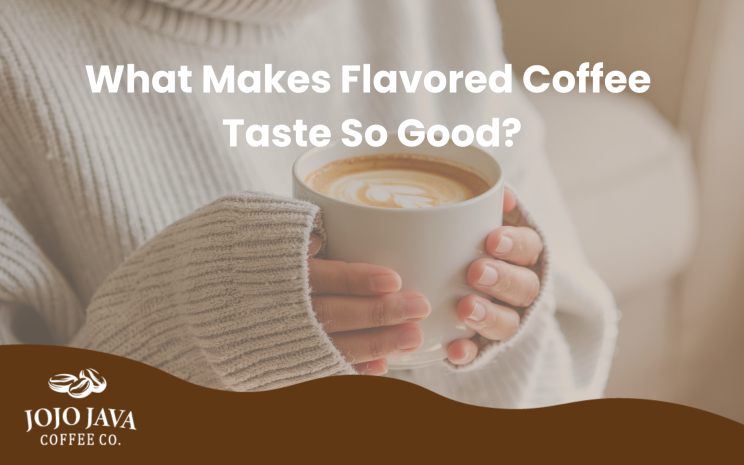 Rich cup of flavored coffee with aroma steam and sweet toppings highlighting taste and flavor