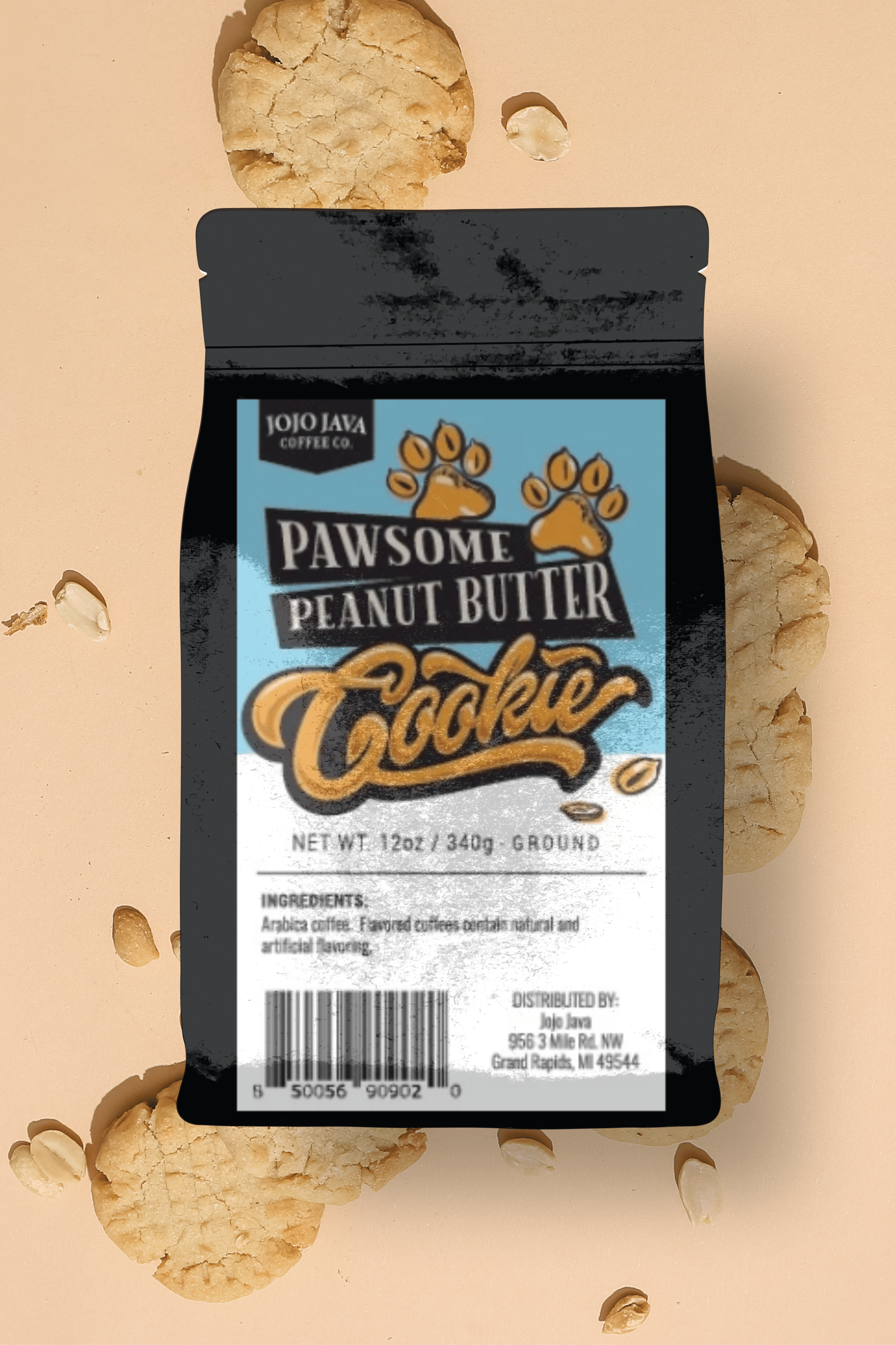 Pawsome Peanut Butter Cookie | Arabica Roast Ground Coffee JOJO JAVA