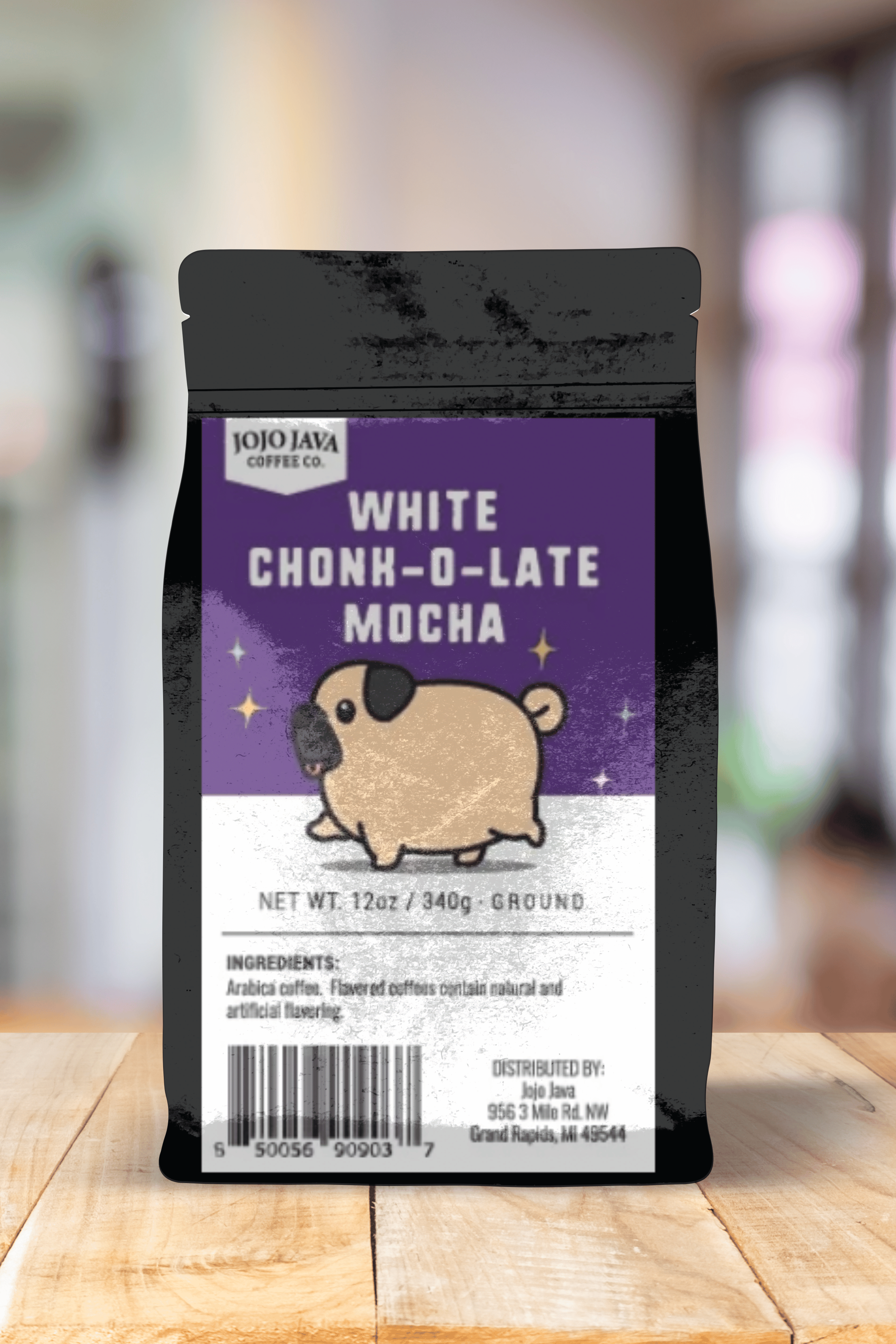 White Chonk-olate Mocha - Arabica Roast Ground Coffee JOJO JAVA