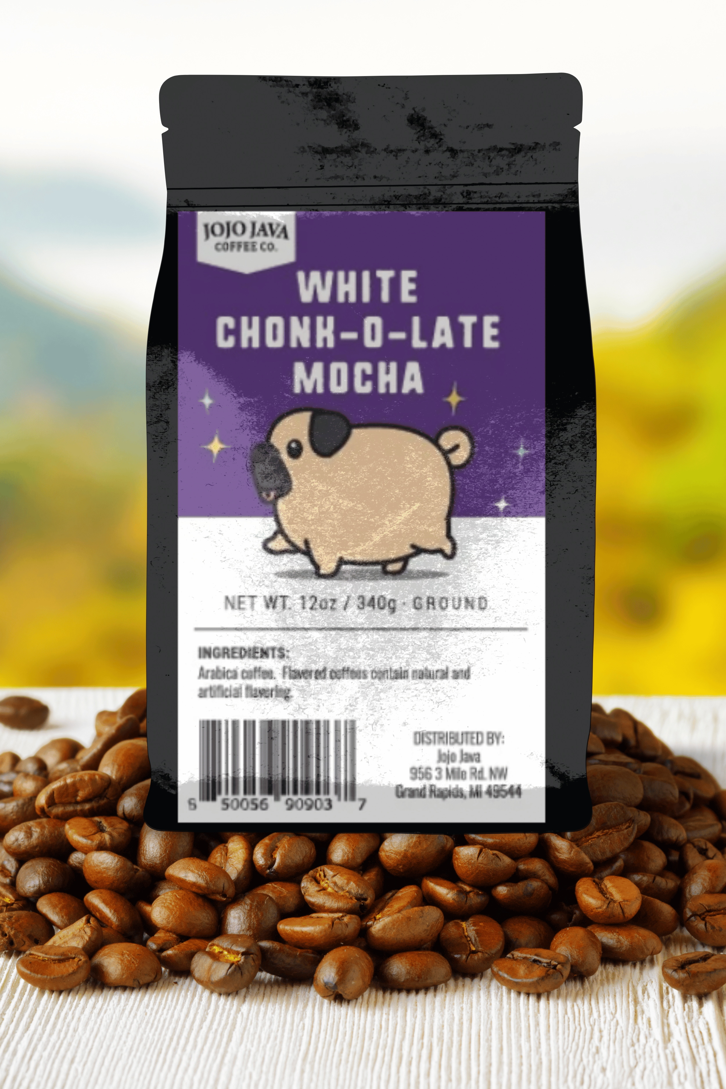 White Chonk-olate Mocha - Arabica Roast Ground Coffee JOJO JAVA